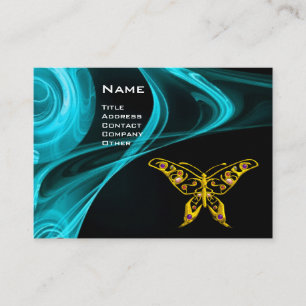 Tarjeta De Visita HYPER BUTTERFLY - azul negro brillante