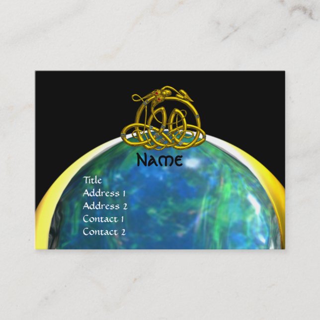Tarjeta De Visita HYPER DRAGON opale amarillo azul verde negro (Anverso)