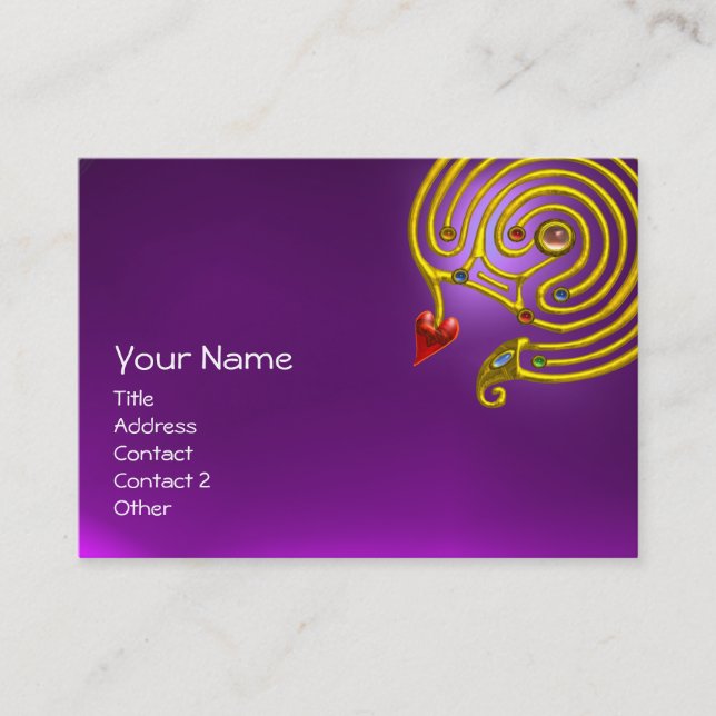 Tarjeta De Visita HYPER LABYRINTH AMETHYST, amarillo rojo púrpura (Anverso)