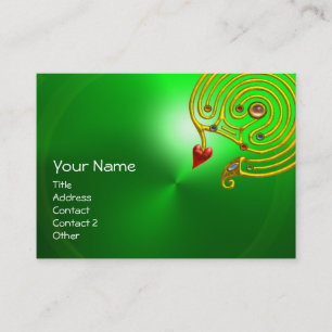 Tarjeta De Visita HYPER LABYRINTH EMERALD, amarillo rojo verde