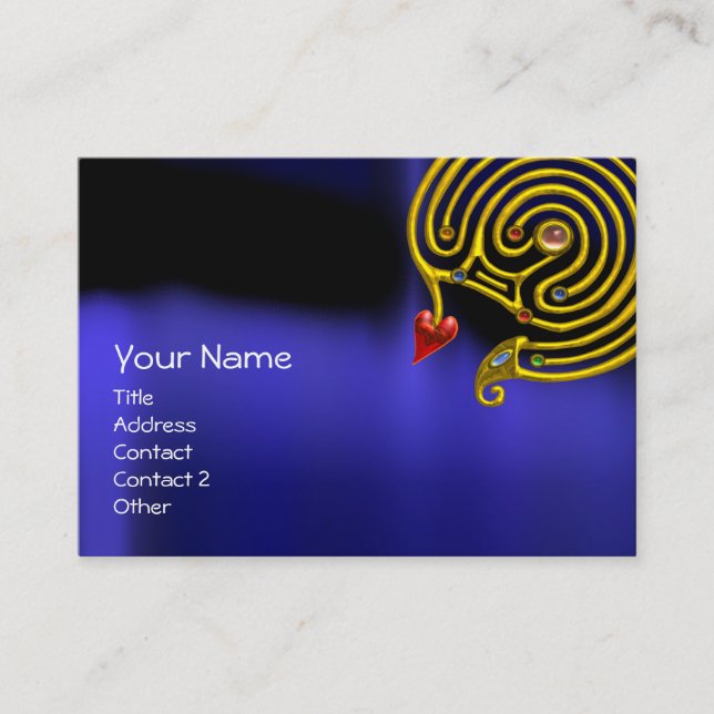Tarjeta De Visita HYPER LABYRINTH ,Gold Jewel ,azul rojo negro (Anverso)