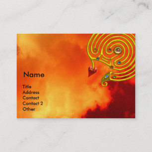 Tarjeta De Visita HYPER LABYRINTH, nubes amarillas rojas