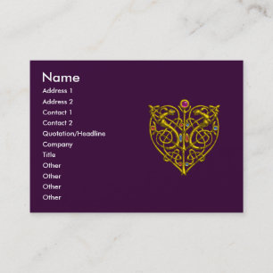 Tarjeta De Visita HYPER VALENTINE, Golden Heart, púrpura
