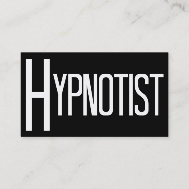 Tarjeta De Visita Hypnotist Black Simple Business Card (Anverso)