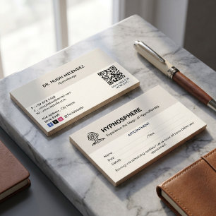 Tarjeta De Visita Hypnotist Clinic Business Nombramiento minimalis