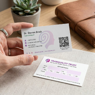 Tarjeta De Visita Hypnotist Clinic Business   Nombramiento minimalis