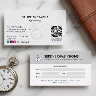Tarjeta De Visita Hypnotist Clinic Business   Nombramiento minimalis