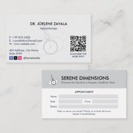 Tarjeta De Visita Hypnotist Clinic Business | Nombramiento minimalis