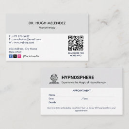 Tarjeta De Visita Hypnotist Clinic Business | Nombramiento minimalis