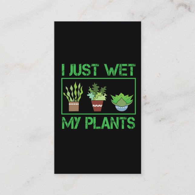 Tarjeta De Visita I apenas mojado mi granjero que cultiva un huerto (Anverso)
