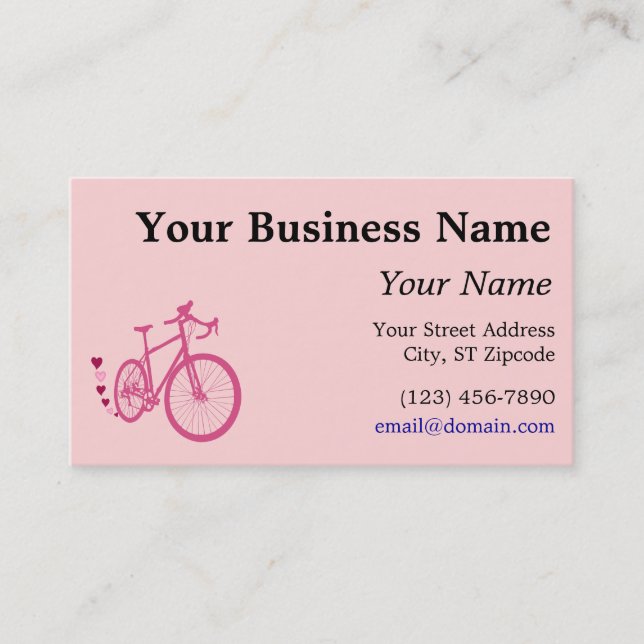 Tarjeta De Visita I [corazón] mi bicicleta (Anverso)