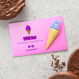 Tarjeta De Visita Ice Cream Business | Código de barras rosado