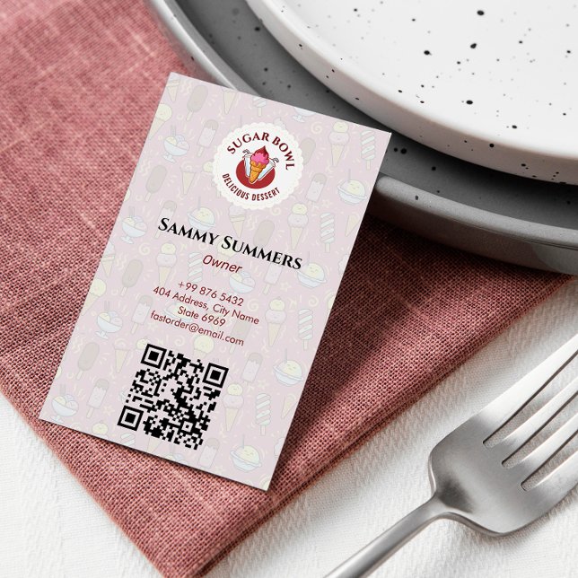 Tarjeta De Visita Ice Cream Business | Deliciosos Sabores De Postre (Subido por el creador)