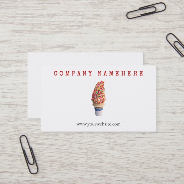 Tarjeta De Visita Ice Cream Cone (Anverso/Reverso In Situ)