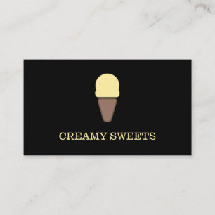 Tarjeta De Visita Ice Cream Cone Black Yellow