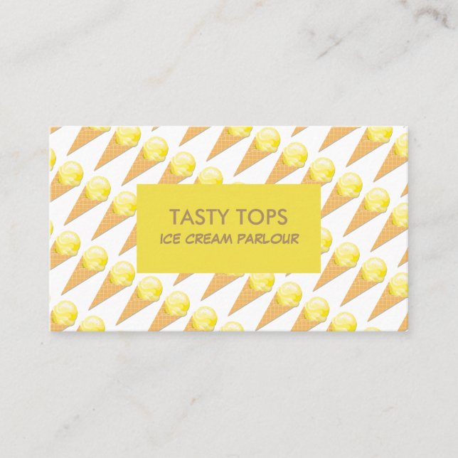 Tarjeta De Visita Ice Cream Cones, Ice Cream Parlor Business Card (Anverso)