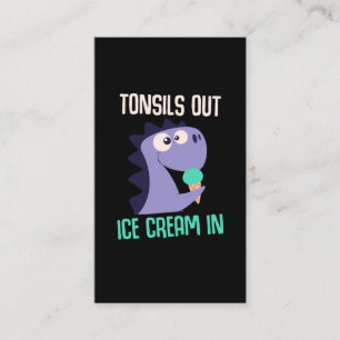 Tarjeta De Visita Ice Cream Dinosaur Tonsies Recuperación