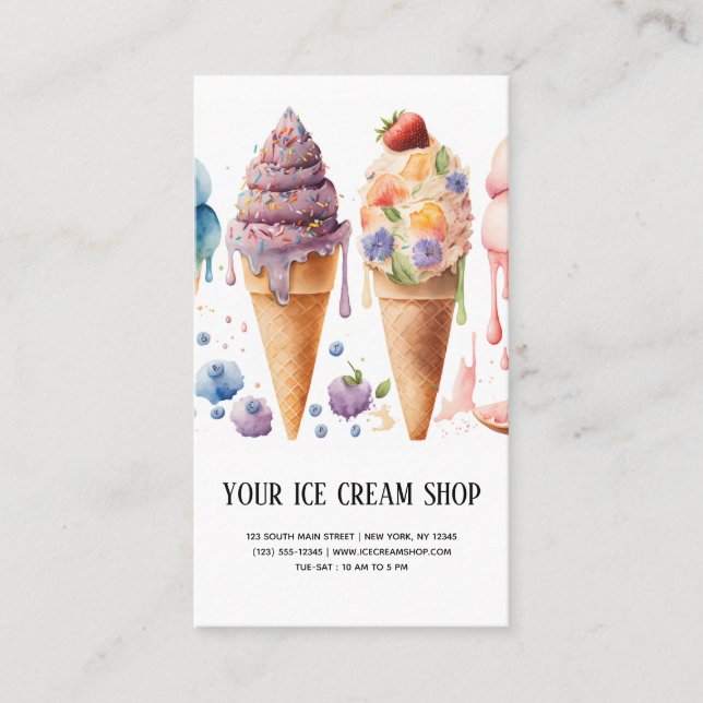 Tarjeta de visita Ice Cream Parlor (Anverso)