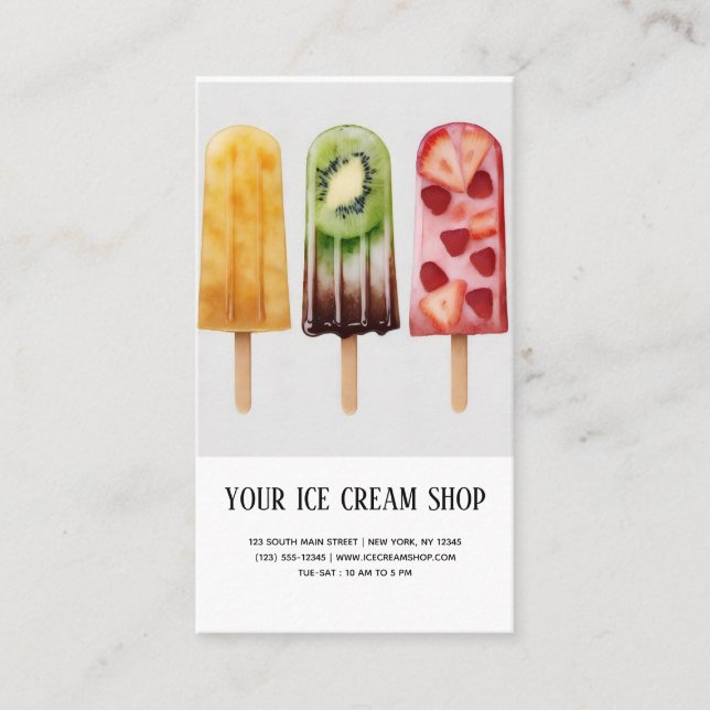 Tarjeta de visita Ice Cream Parlor (Anverso)