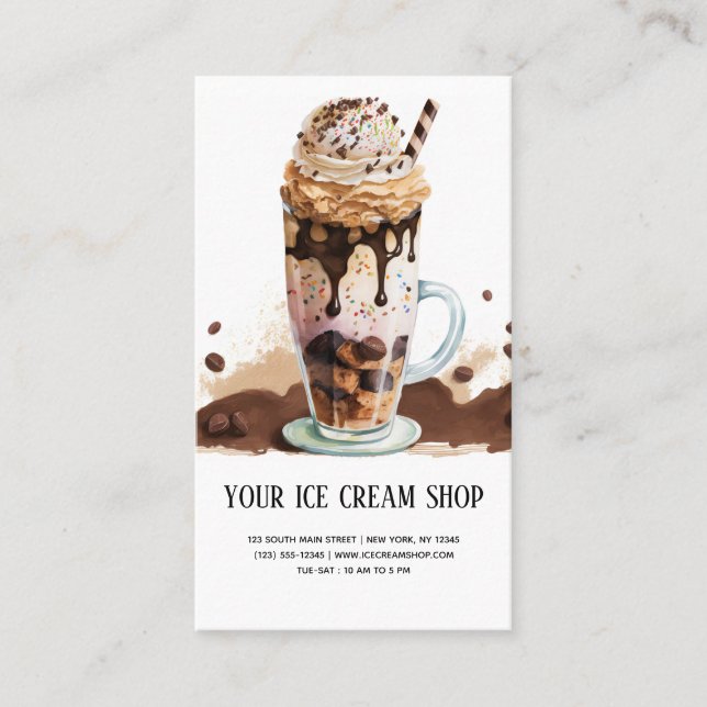 Tarjeta de visita Ice Cream Parlor (Anverso)
