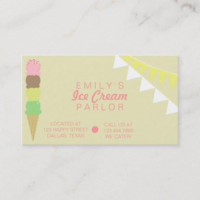 Tarjeta de visita Ice Cream Parlour (Anverso)