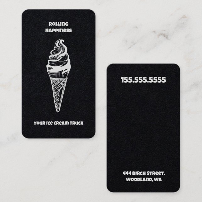 Tarjeta De Visita Ice Cream Truck Premium (Anverso / Reverso)