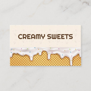 Tarjeta De Visita Icing Waffle Cone   Dulces