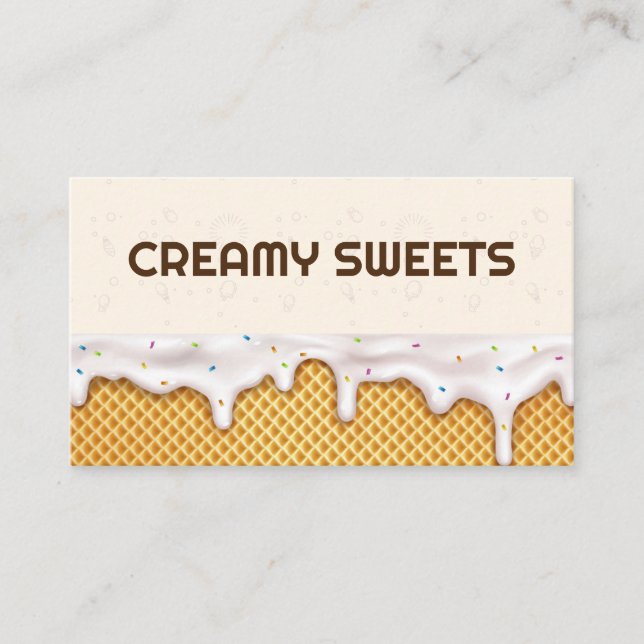 Tarjeta De Visita Icing Waffle Cone | Dulces (Anverso)