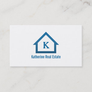 Tarjeta De Visita Icono de agente inmobiliario azul profesional mode