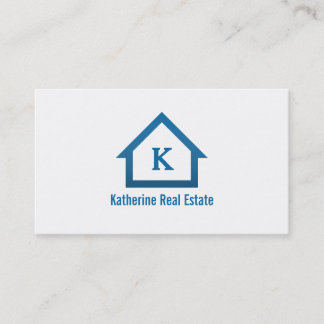 Tarjeta De Visita Icono de agente inmobiliario azul profesional mode