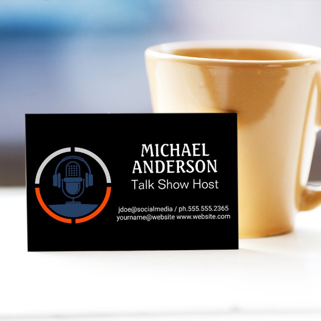 Tarjeta De Visita Icono de audífonos de micrófono (Subido por el creador)