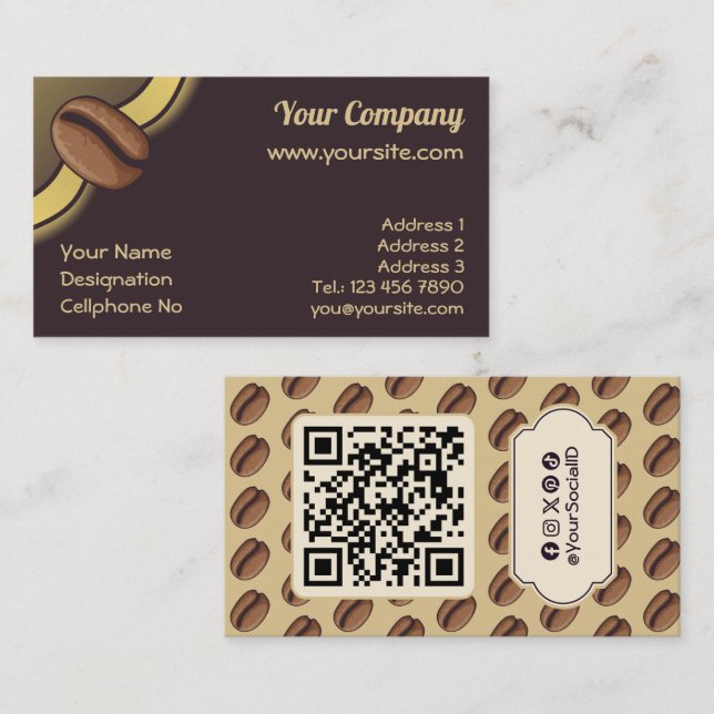 Tarjeta De Visita Icono de café (Anverso / Reverso)