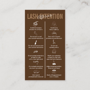 Tarjeta De Visita Icono de café marrón Pestañas postoperatorias de e