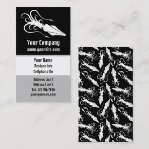 Tarjeta De Visita Icono de calamar blanco vertical