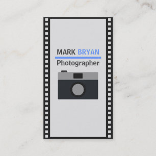 Tarjeta De Visita Icono de cámara con tira de película para fotógraf