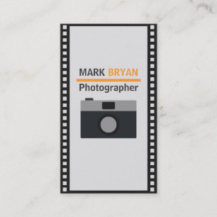 Tarjeta De Visita Icono de cámara con tira de película para fotógraf