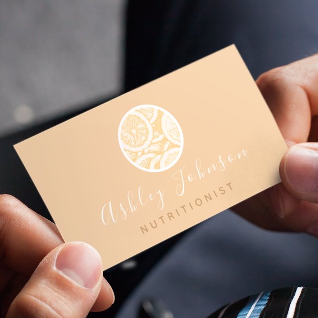 Tarjeta De Visita Icono de cítricos dibujados Bonito caligrafía nutr (Subido por el creador)