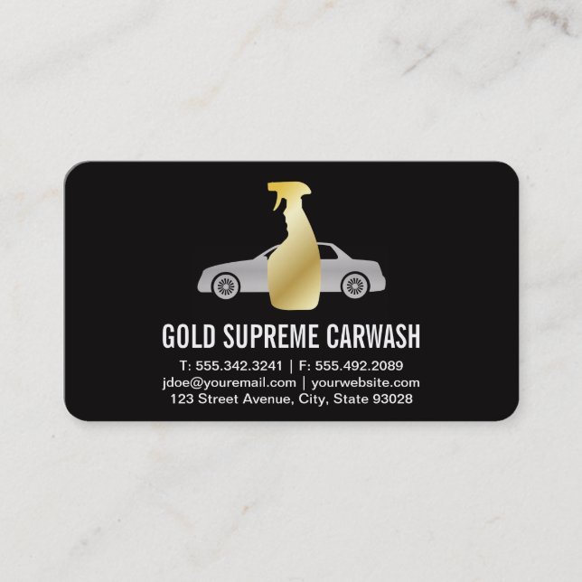 Tarjeta De Visita Icono de coche de limpieza de coches (Anverso)