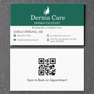 Tarjeta De Visita Icono de código QR de oficina de dermatólogo de cu