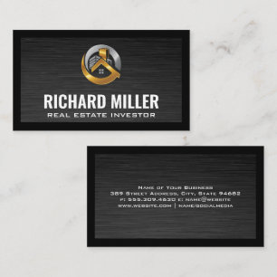 Tarjeta De Visita Icono de construcción de plata de oro inmobiliario
