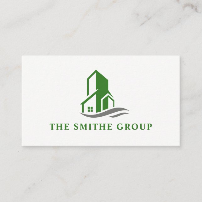 Tarjeta De Visita Icono de construcción verde (Anverso)