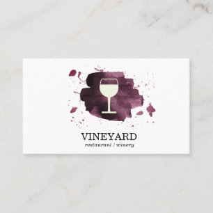 Tarjeta De Visita Icono de cristal de vino cepillado expresivo