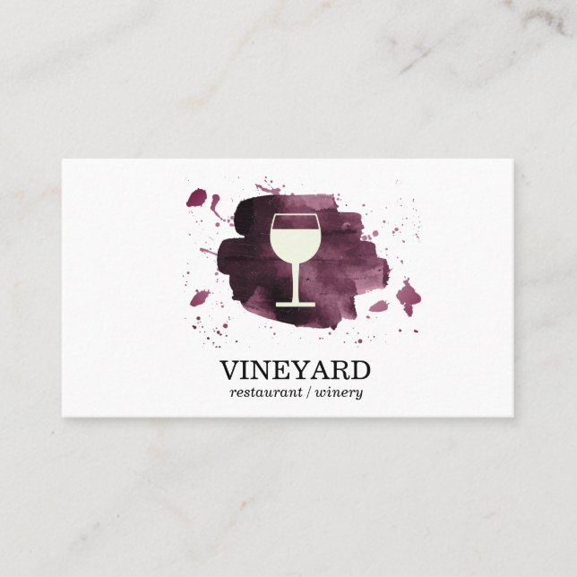 Tarjeta De Visita Icono de cristal de vino cepillado expresivo (Anverso)