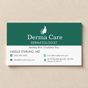 Tarjeta De Visita Icono de cuidado de la piel de la oficina de derma