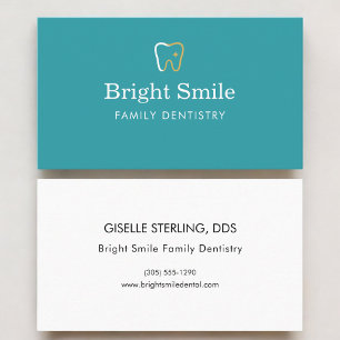 Tarjeta De Visita Icono de diente de oficina de dentista moderna