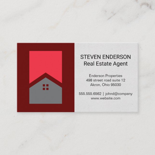 Tarjeta De Visita Icono de diseño residencial | Realtor (Anverso)