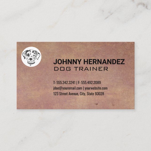 Tarjeta De Visita Icono de dogma | Entrenador de perros | Servicios  (Anverso)
