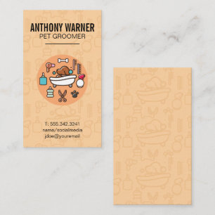 Tarjeta De Visita Icono de ducha de lavado de perro