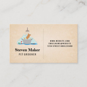 Tarjeta De Visita Icono de ducha de lavado de perro