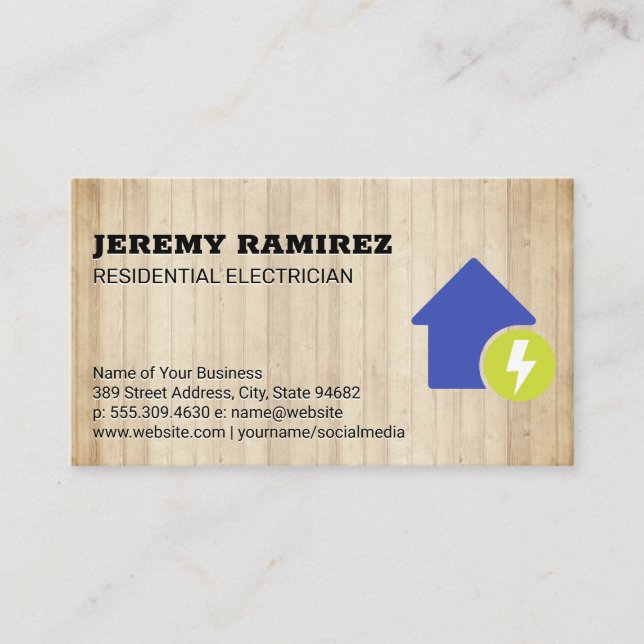 Tarjeta De Visita Icono de electricidad (Anverso)